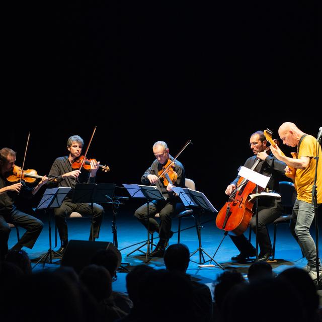 Projet du Quatuor Béla et du guitariste Marc Ducret autour de la Suite Lyrique d'Alban Berg. Festival des Jardins musicaux.