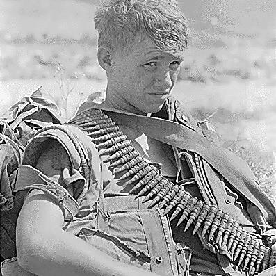 Photograph of Private First Class Russell R. Widdifield in Vietnam, 1969.