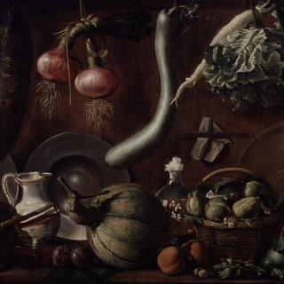 "Garde-manger avec vaisselles et aliments" (1625), de Jacopo Chimenti dit l'Empoli.