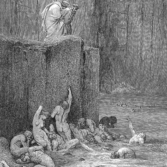 L'enfer de Dante, chant Ch. XVIII, v. 118-119 gravé par Gustave Doré