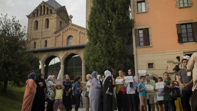 La communauté musulmane catalane dénonce les attentats survenus en Catalogne. [AP Photo/AFP - Francisco Seco]