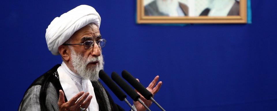 L'Ayatollah Ahmad Janati critique la gestion de l'accord sur le nucléaire iranien de Hassan Rohani. [Keystone - Abedin Taherkenareh]