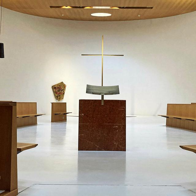 Messe à la chapelle de la  Pelouse à Bex (VD). [RTS]