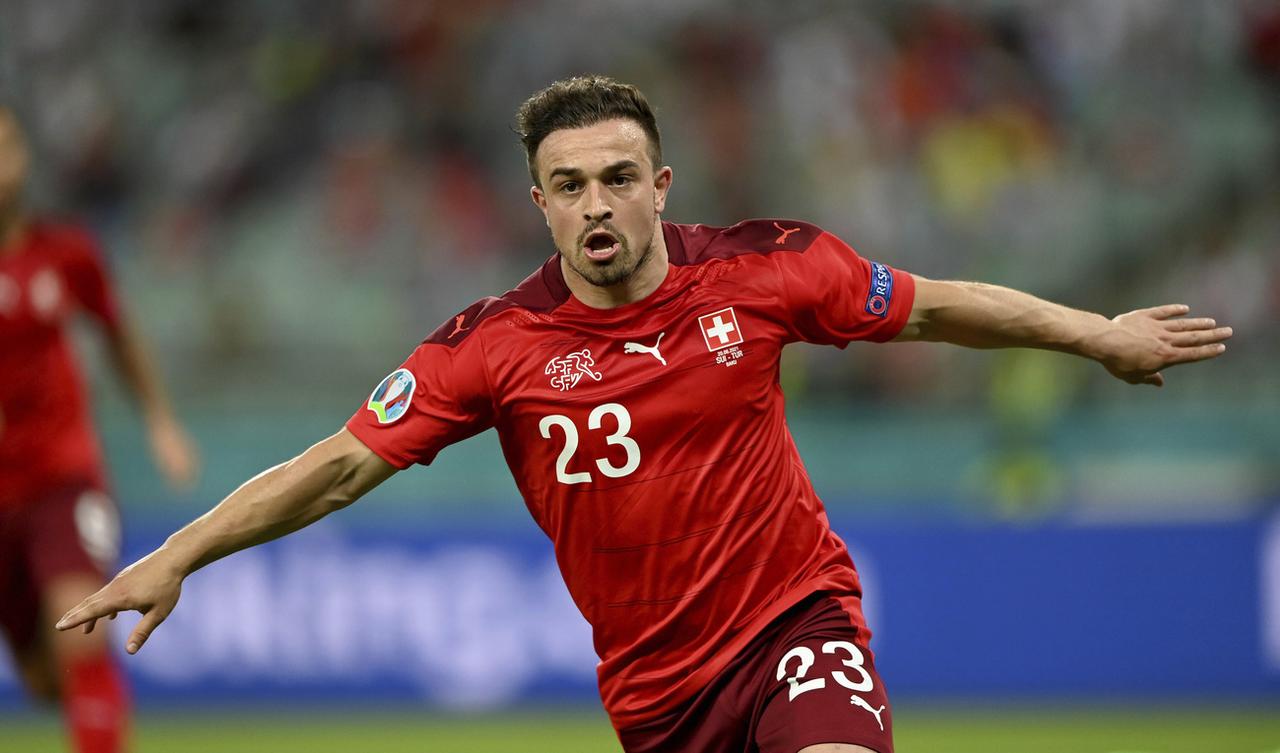 Xherdan Shaqiri avait brillé contre la Turquie, en inscrivant un doublé. Il est devenu le meilleur buteur de la Suisse en tournoi majeur (7 buts), dépassant Josef Hügi (6). [KEYSTONE - OZAN KOSE]